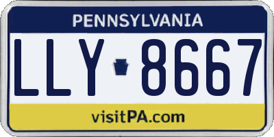 PA license plate LLY8667
