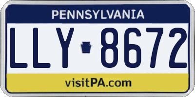 PA license plate LLY8672