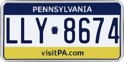 PA license plate LLY8674