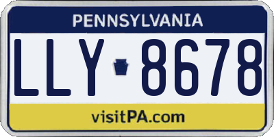 PA license plate LLY8678