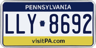 PA license plate LLY8692