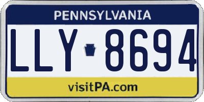 PA license plate LLY8694