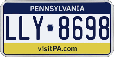 PA license plate LLY8698