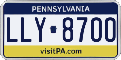PA license plate LLY8700