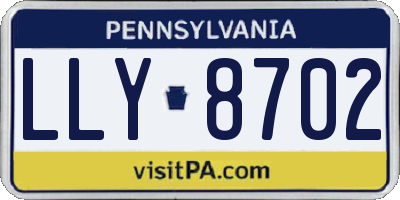 PA license plate LLY8702