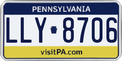 PA license plate LLY8706