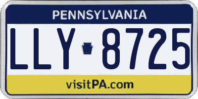 PA license plate LLY8725