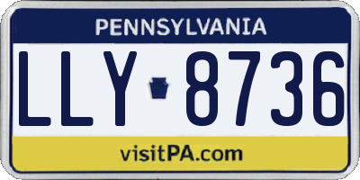 PA license plate LLY8736