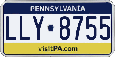 PA license plate LLY8755