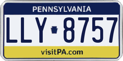 PA license plate LLY8757