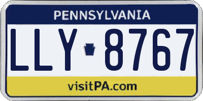 PA license plate LLY8767