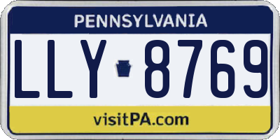 PA license plate LLY8769