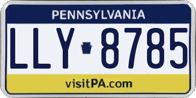 PA license plate LLY8785