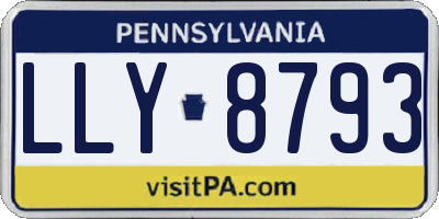 PA license plate LLY8793