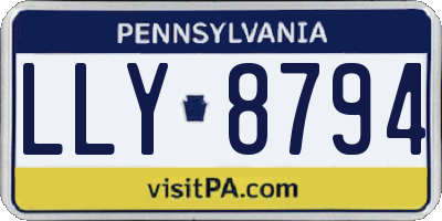 PA license plate LLY8794