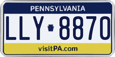 PA license plate LLY8870