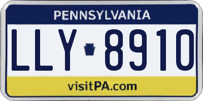 PA license plate LLY8910