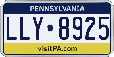 PA license plate LLY8925