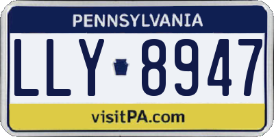 PA license plate LLY8947