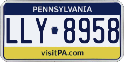 PA license plate LLY8958