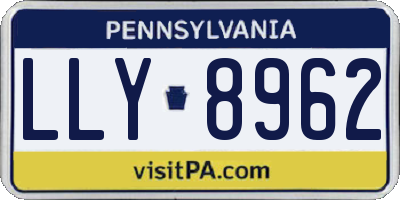 PA license plate LLY8962