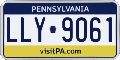 PA license plate LLY9061