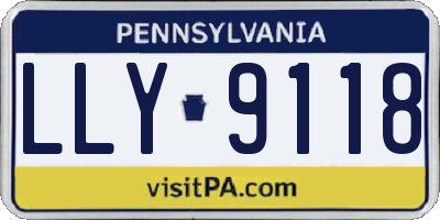 PA license plate LLY9118