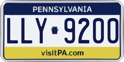 PA license plate LLY9200