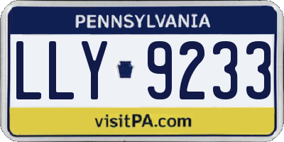 PA license plate LLY9233
