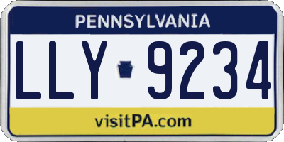 PA license plate LLY9234