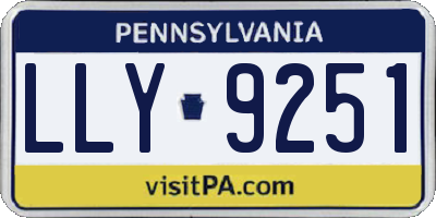 PA license plate LLY9251