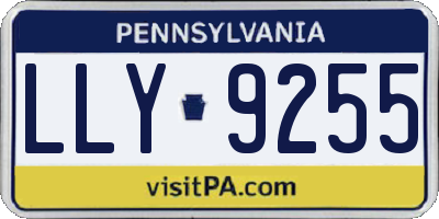 PA license plate LLY9255
