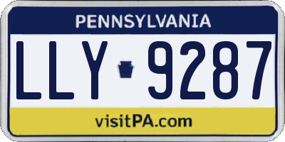 PA license plate LLY9287
