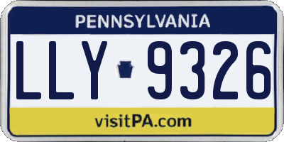 PA license plate LLY9326