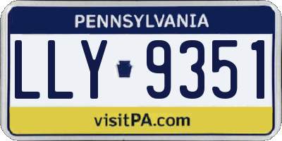 PA license plate LLY9351