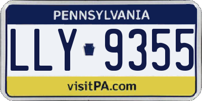PA license plate LLY9355
