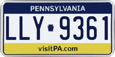 PA license plate LLY9361