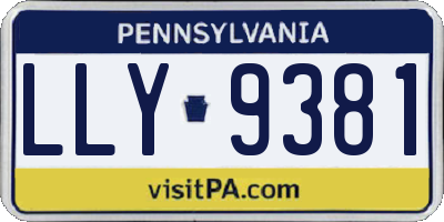 PA license plate LLY9381