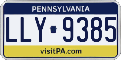 PA license plate LLY9385
