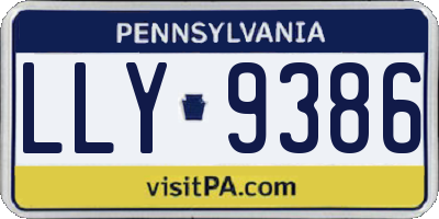 PA license plate LLY9386