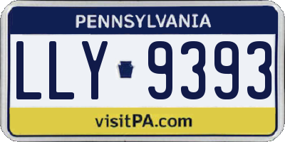 PA license plate LLY9393