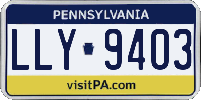 PA license plate LLY9403