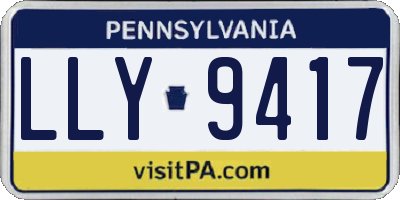 PA license plate LLY9417