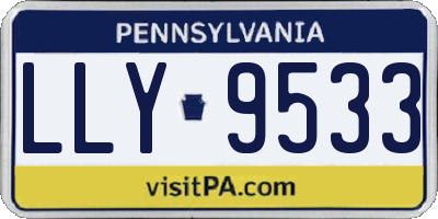 PA license plate LLY9533