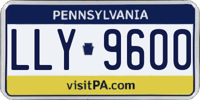 PA license plate LLY9600