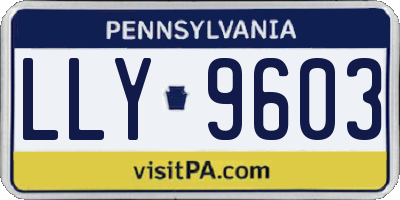 PA license plate LLY9603