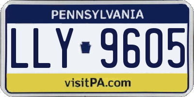 PA license plate LLY9605