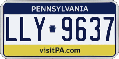 PA license plate LLY9637
