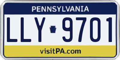 PA license plate LLY9701