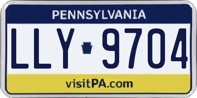 PA license plate LLY9704